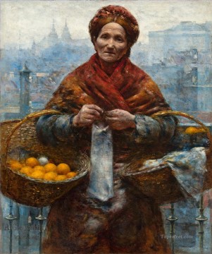 オレンジを売るユダヤ人女性 アレクサンダー・ギエリムスキー 写実主義 印象派 Oil Paintings